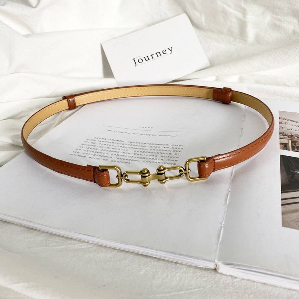 WAIST-HUGGING VINTAGE MATTE THIN BELT_CWABE0647