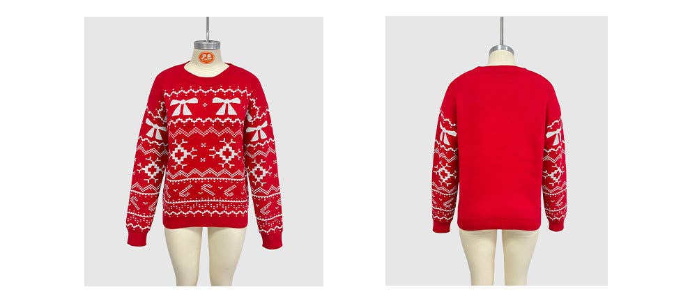 Christmas snowflake jacquard knitted sweater