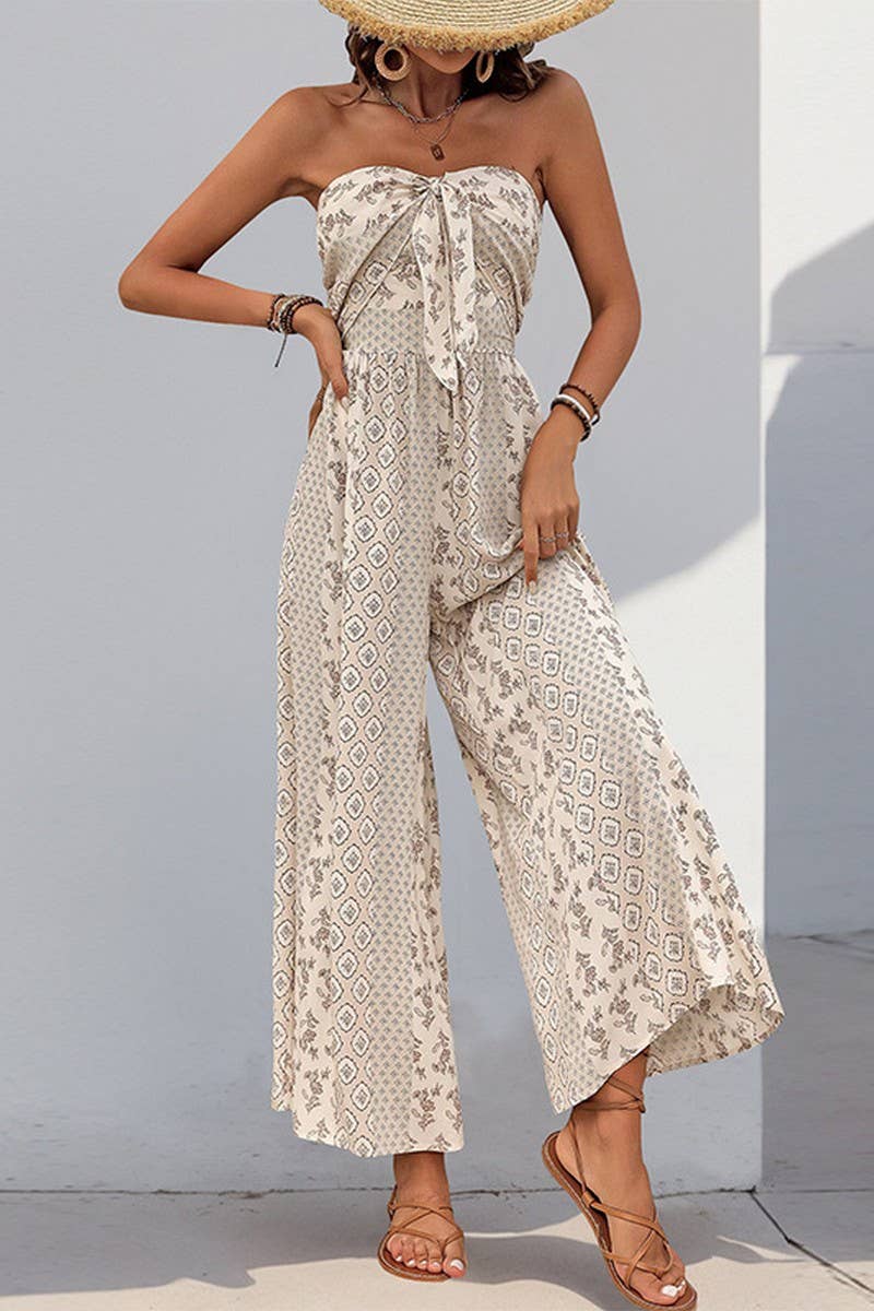 CWSJS1686_HIGH WAIST TIE WAIST BOHO WIDE LEG JUMPSUIT