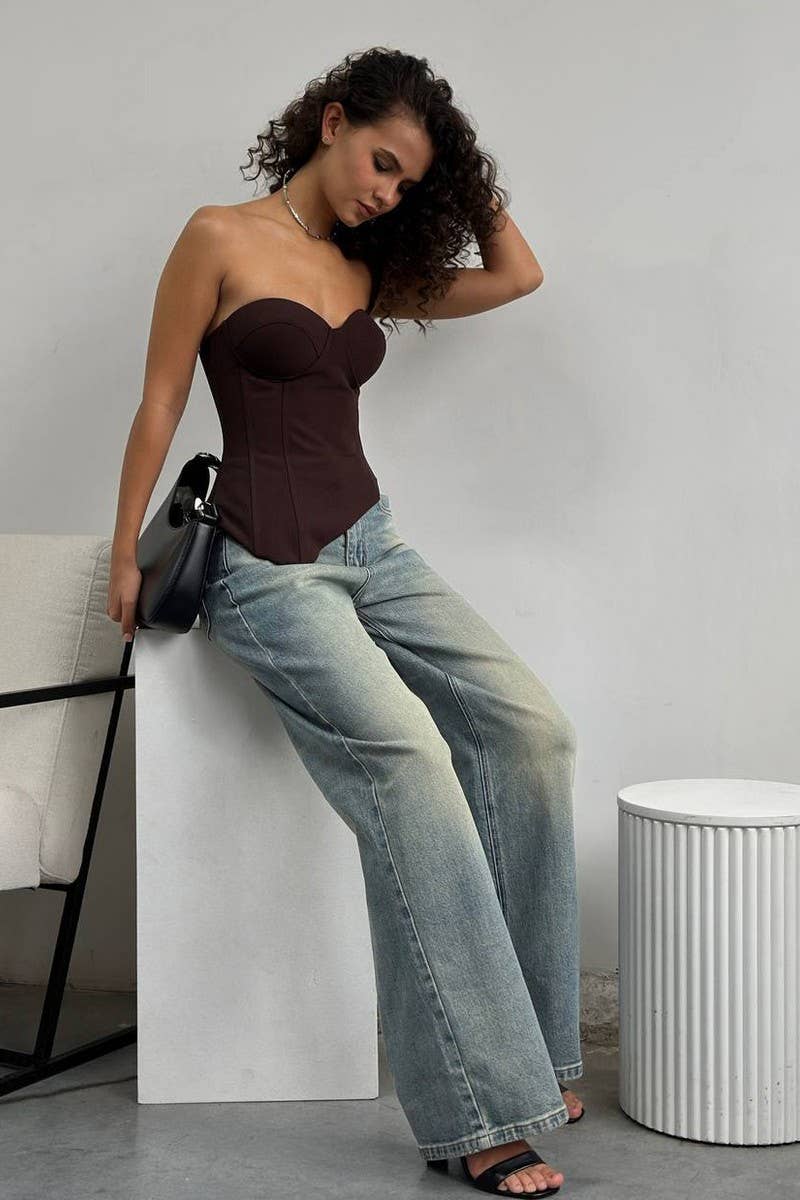 CWTTSL0436_WOMEN'S IRREGULAR ONE-SHOULDER CAMISOLE VEST