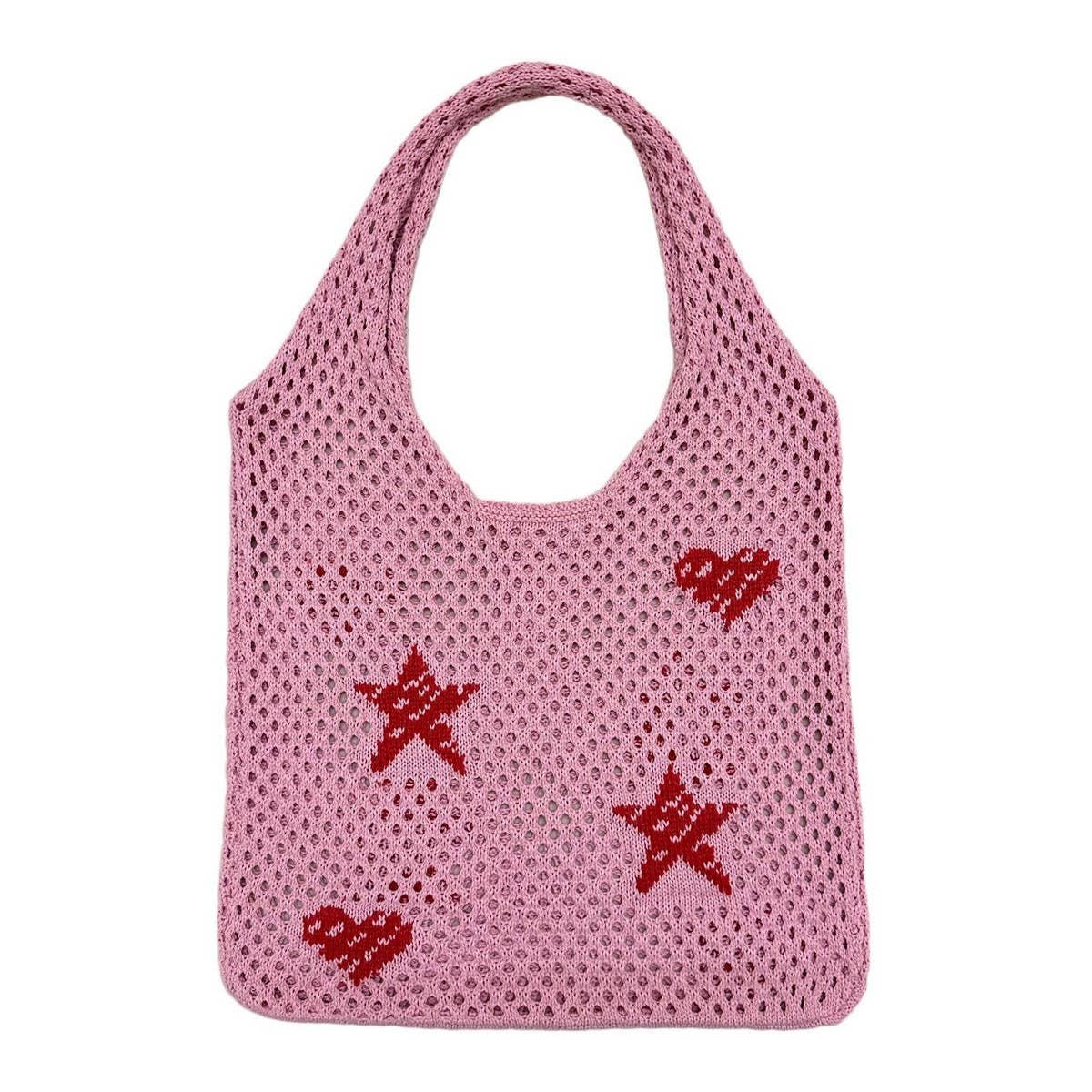 CWAB1957_LOVE STAR PRINTED KNITTED BAG