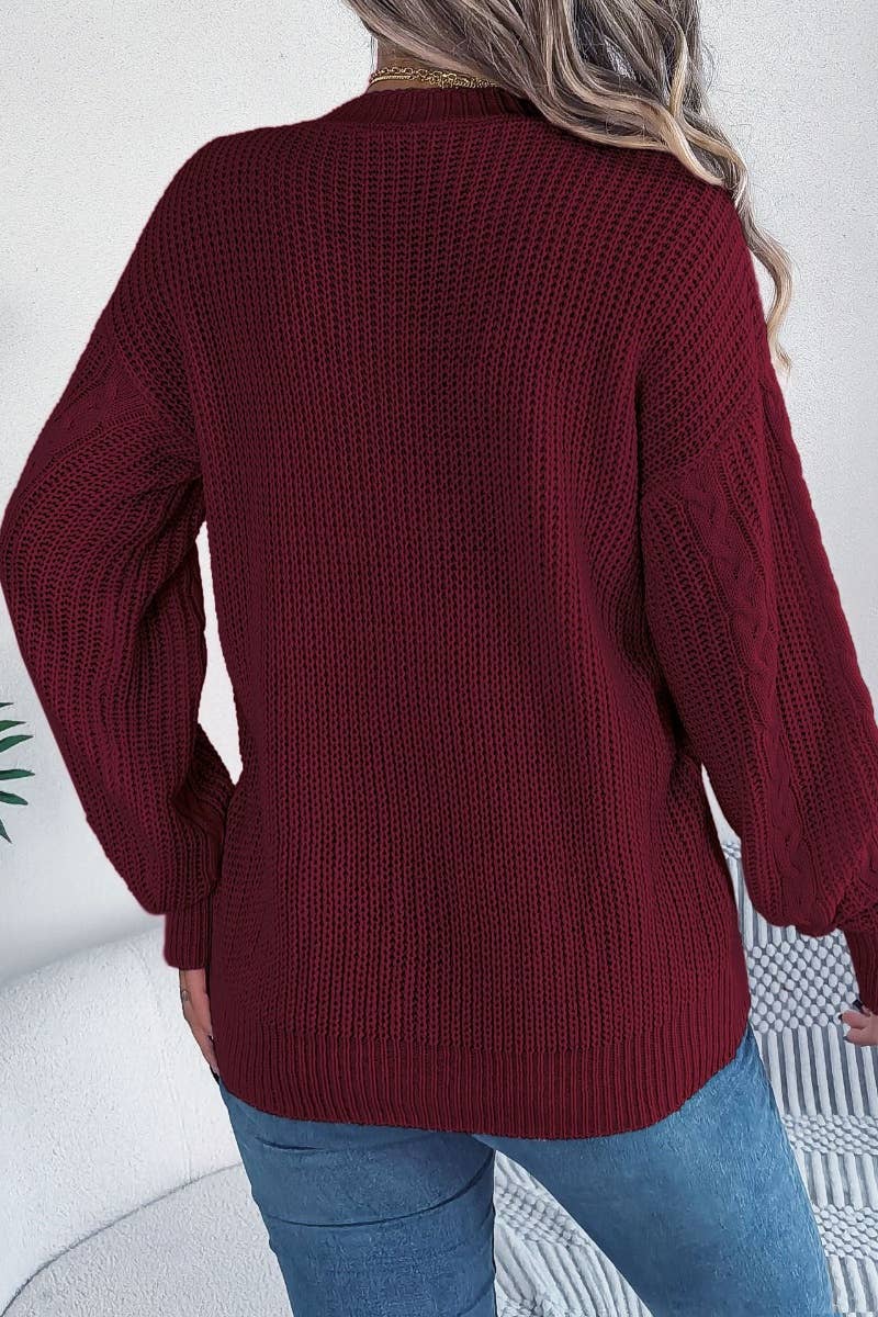 CWOCAL0947_AUTUMN KNIT LONG-SLEEVED CARDIGAN SWEATER