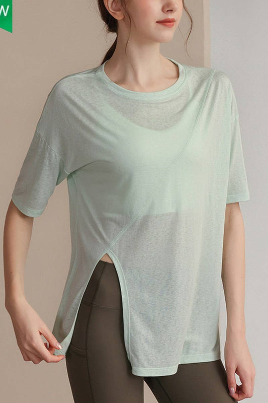 CWTSTS0393_ROUND NECK SHORT SLEEVE YOGA TOP