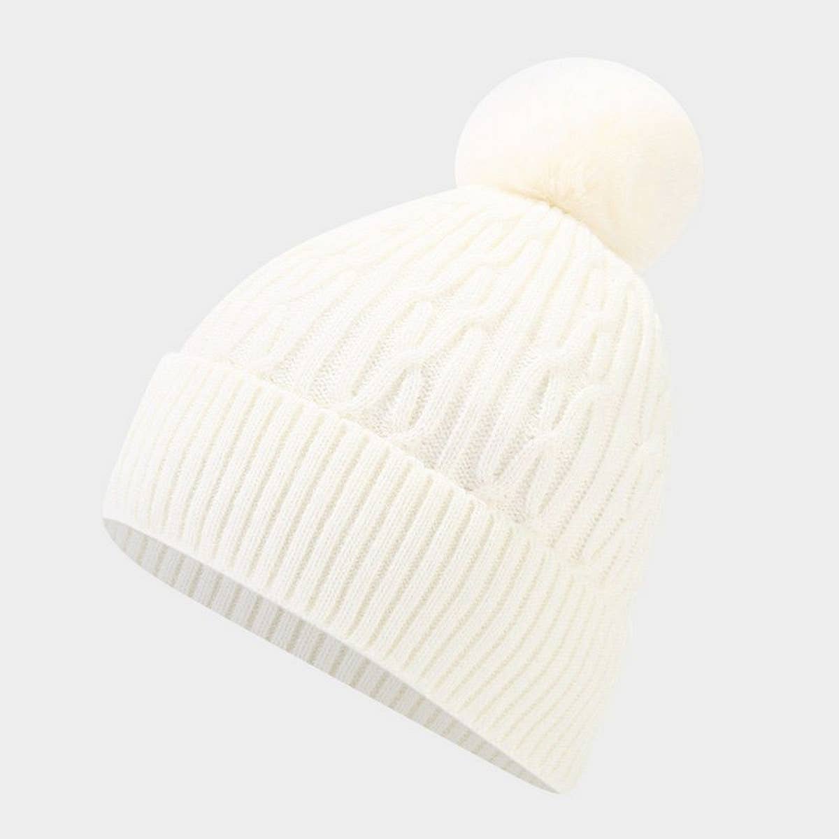 OUTDOOR THICK WARM WOOL BALL KNITTED HAT_CWAH1610