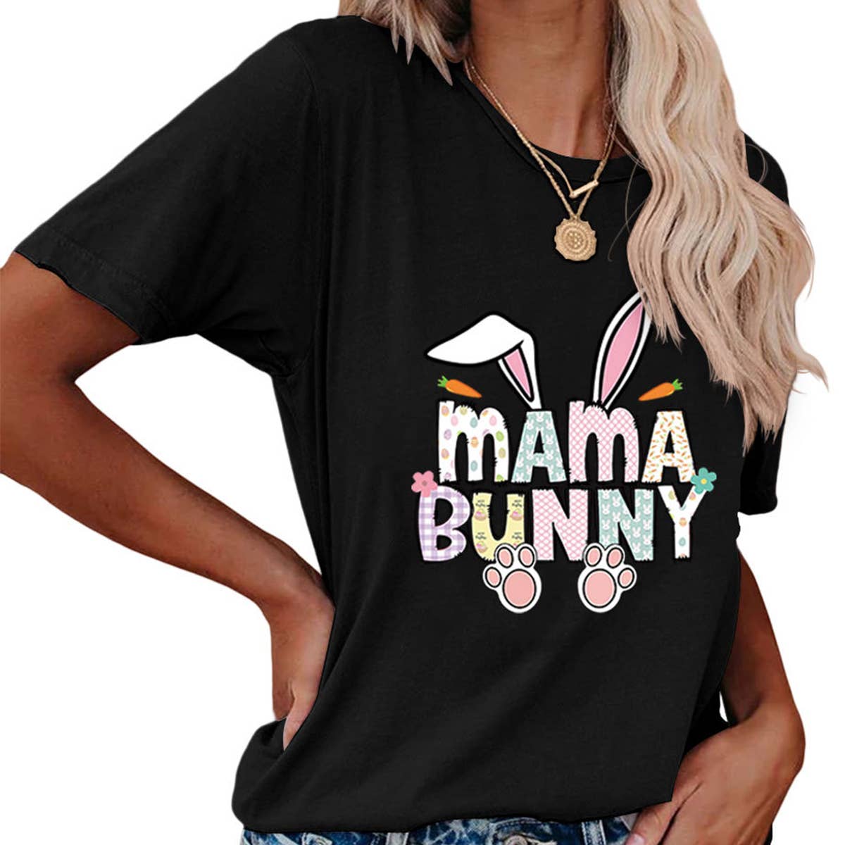 EASTER PULLOVER ROUND NECK FASHION PRINTED T SHIRT_CWTTS0855