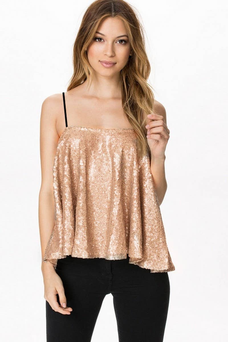 CWTHT0151_SEQUINED LOOSE TUBE STAGE CAMISOLE TOP