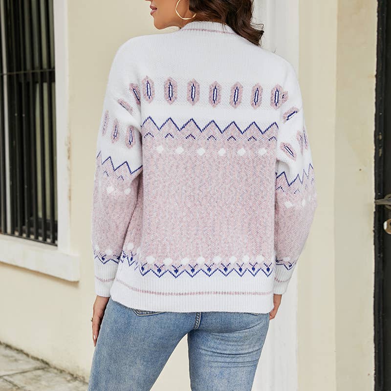 Contrasting single breasted cardigan coat