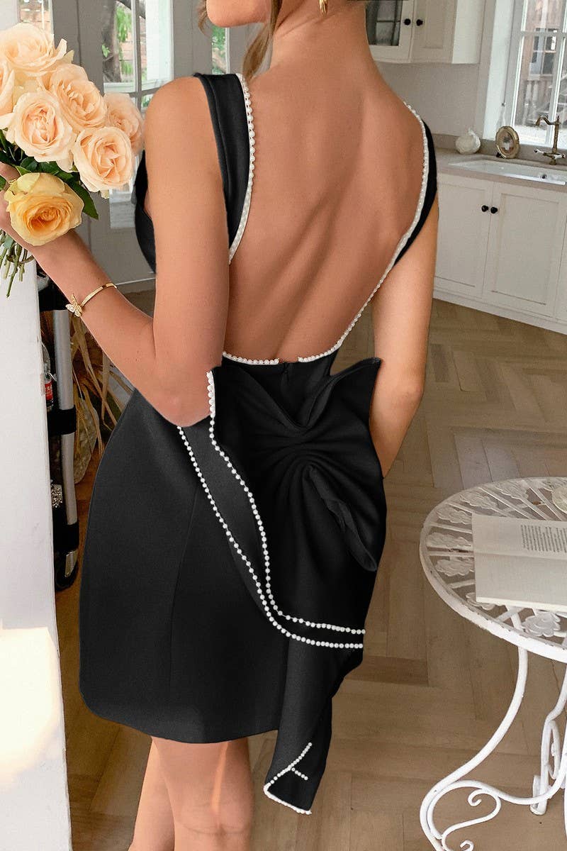 CWDSD8932_SUMMER EVENING DRESS BOW SLIM DRESS