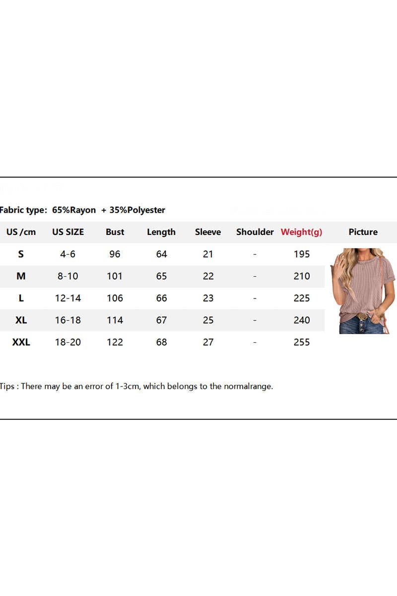 CWTBLS1816_SUMMER ROUND NECK SHORT SLEEVE LOOSE T-SHIRT