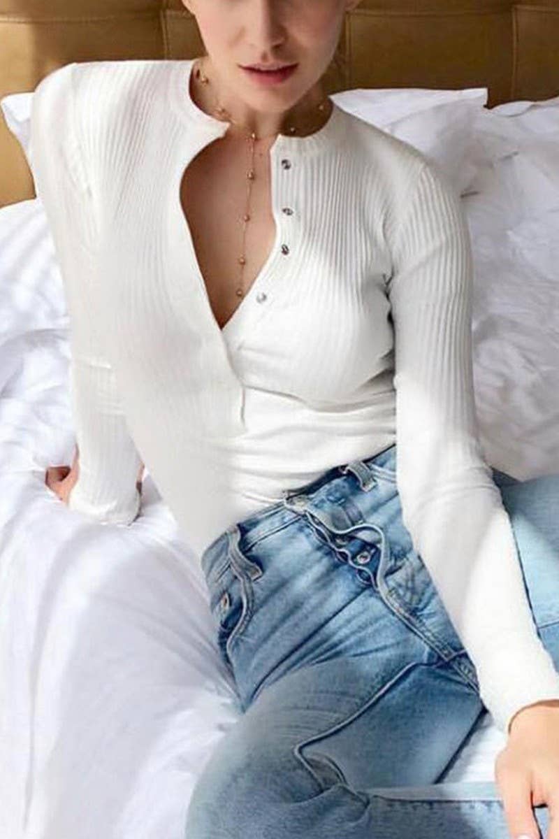 CWSBSL0146_BUTTON CREW NECK RIBBED LONG SLEEVE BODYSUIT