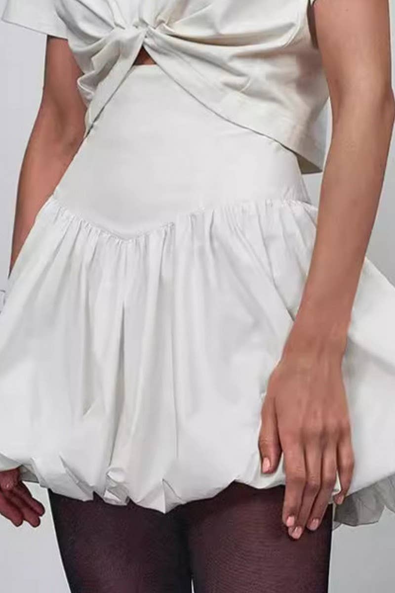 CWBSS0347_SOLID COLOR COTTON HIGH WAIST TUTU SKIRT