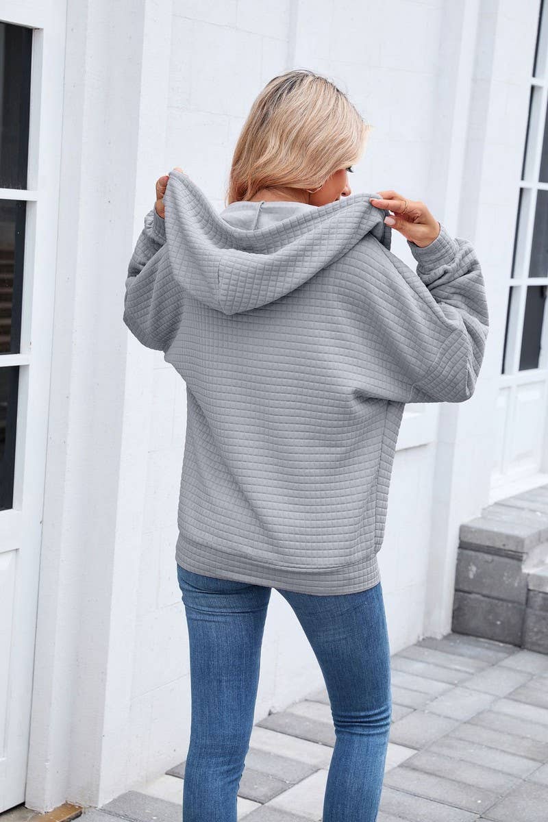 CWOHOL00660_SOLID COLOR ZIP-UP HOODED SWEATSHIRT JACKET