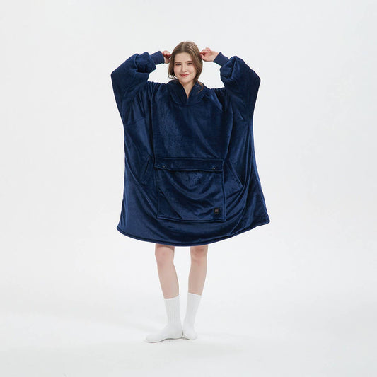 USB Heated Hoodie Blanket Double-Layer Flannel