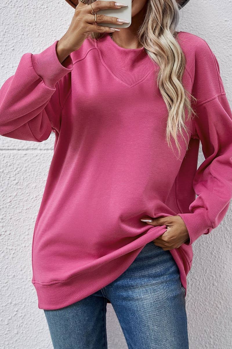 CWTBLL2618_WINTER FASHION CREW-NECK LONG-SLEEVED TOP