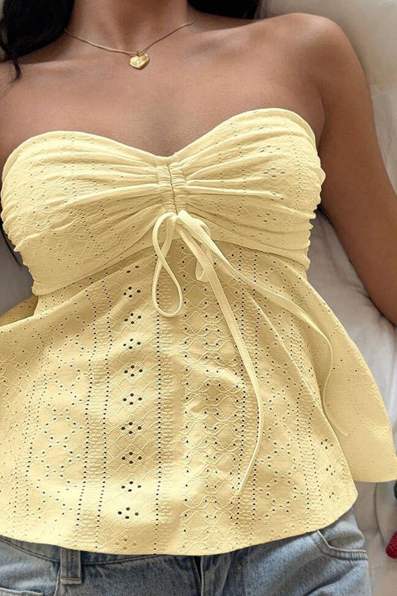 CWTTSL0441_SUMMER RESORT STYLE SLEEVELESS JACQUARD TOP