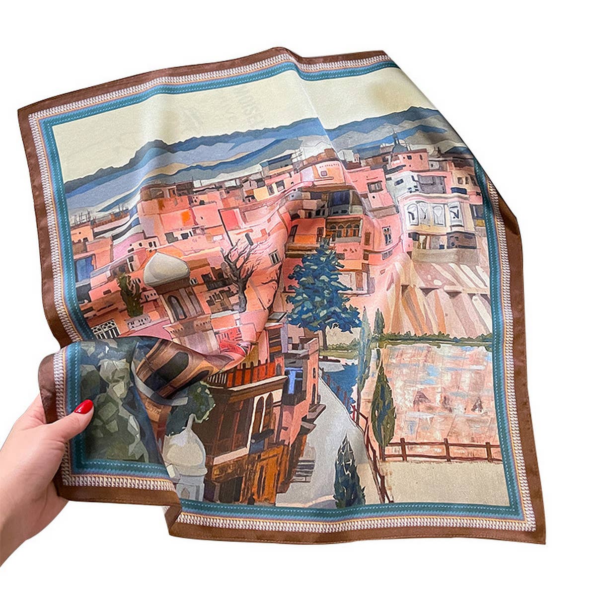 Silk Square Scarf - Spring Oil Painting Print Wrap