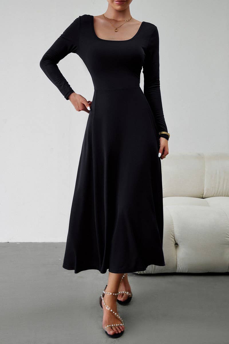 CWDMD1104_Sweetheart Neck Long Sleeve Maxi Evening Dress