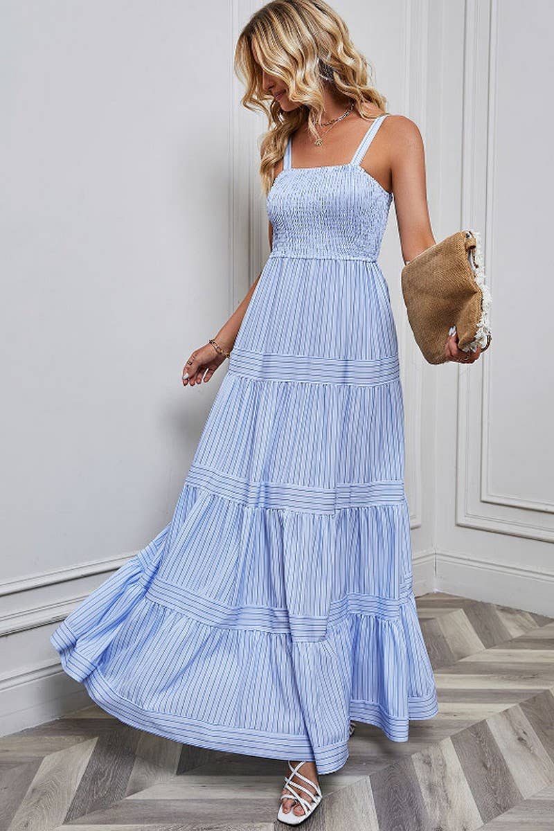 CWDMD1612_SLEEVELESS TANK TOP STRIPED MAXI DRESS