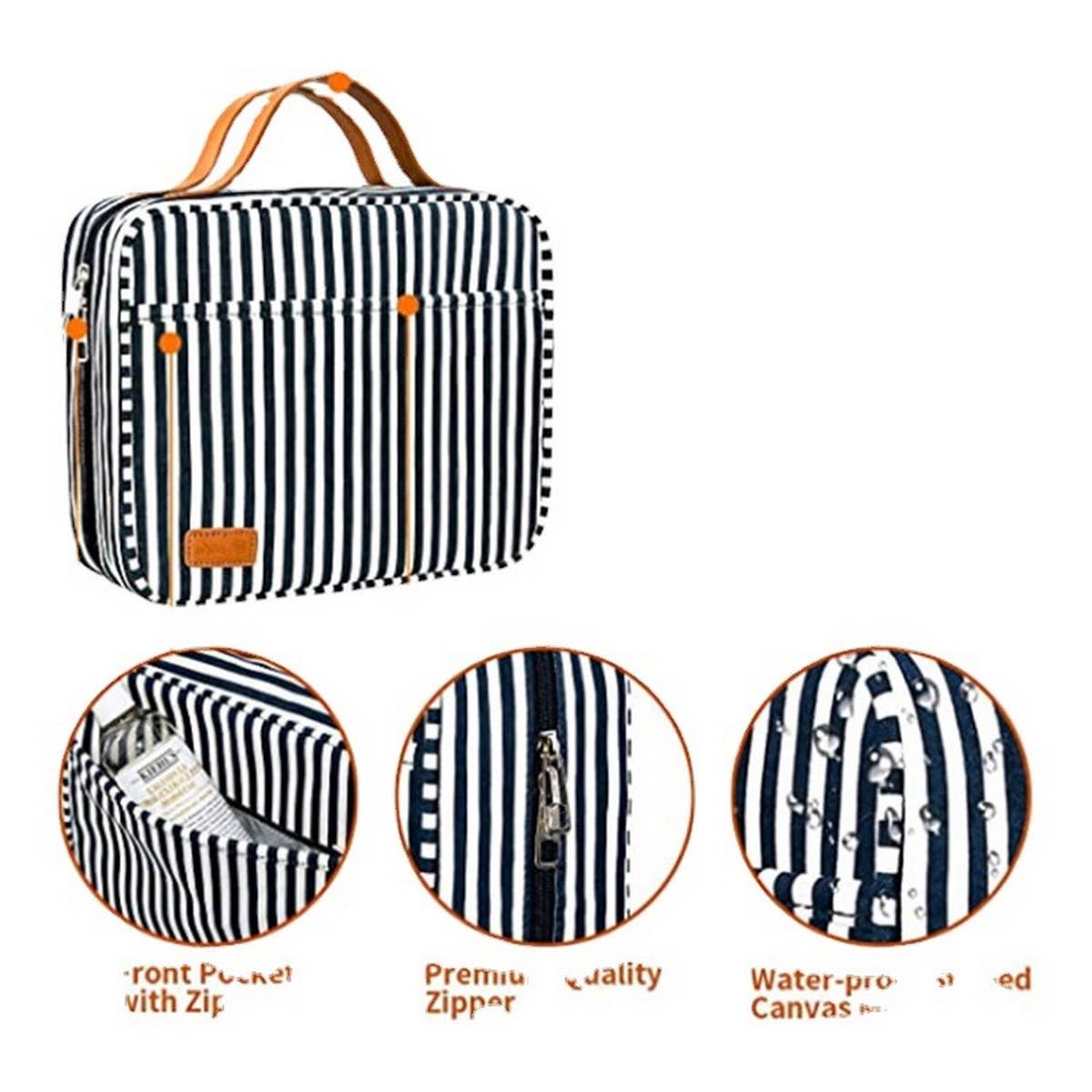 STRIPED WATERPROOF TOILETRY BAG COSMETIC BAG_CWAB2355