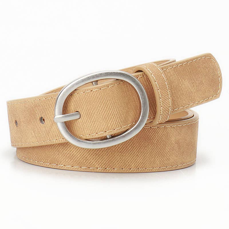 Fashionable and casual oval alloy belt