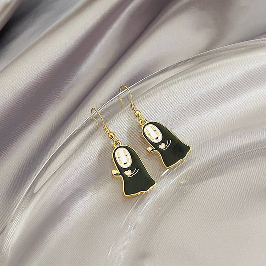CARTOON FUNNY SEA URCHIN GHOST EARRINGS_CWAJE1846