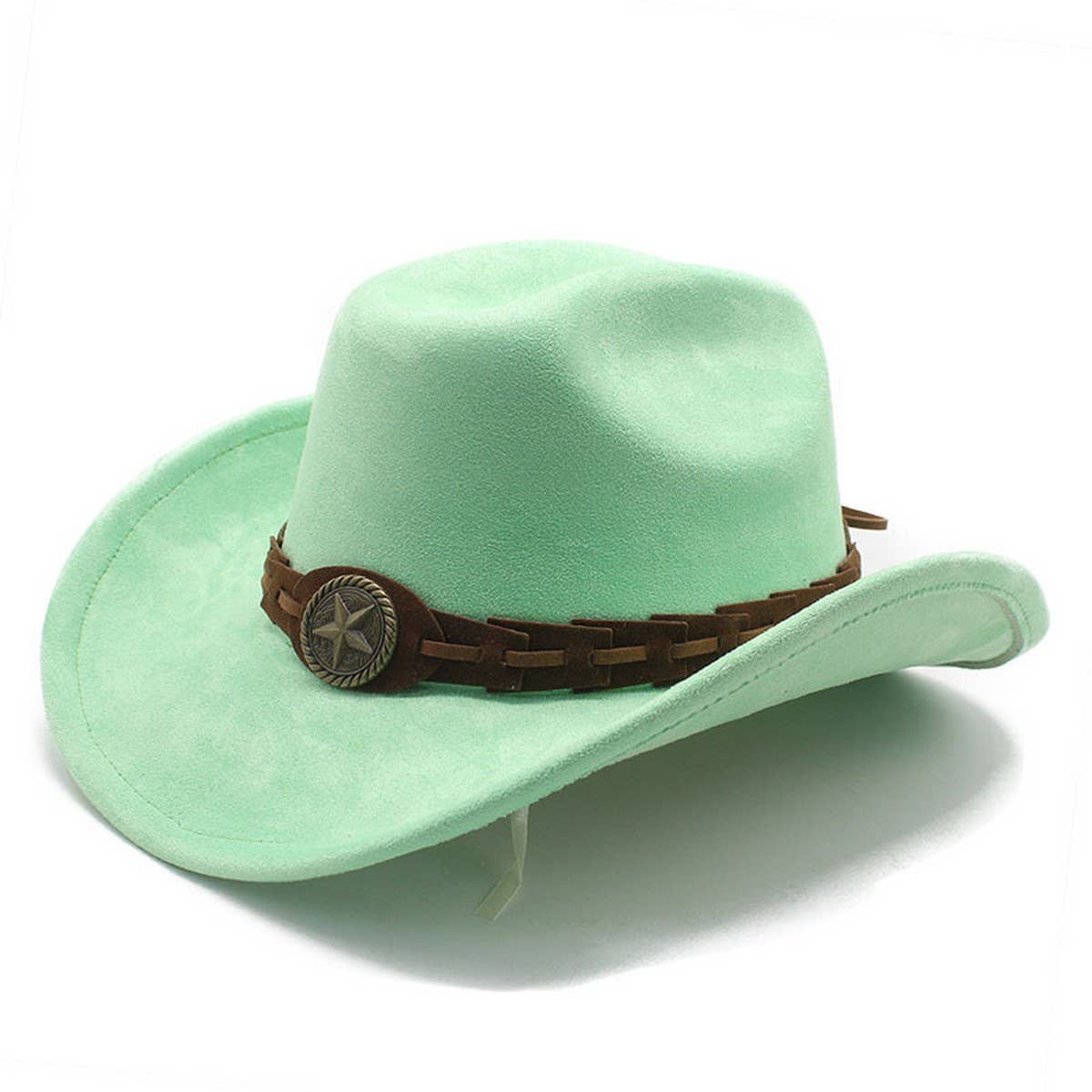 Faux Suede Felt Cowboy Hat Men's Classic Fedora_CWAH2510