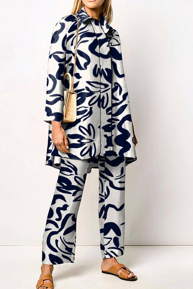 CWSS1270_SPRING AND AUTUMN LONG SLEEVE LADIES SHIRT SET