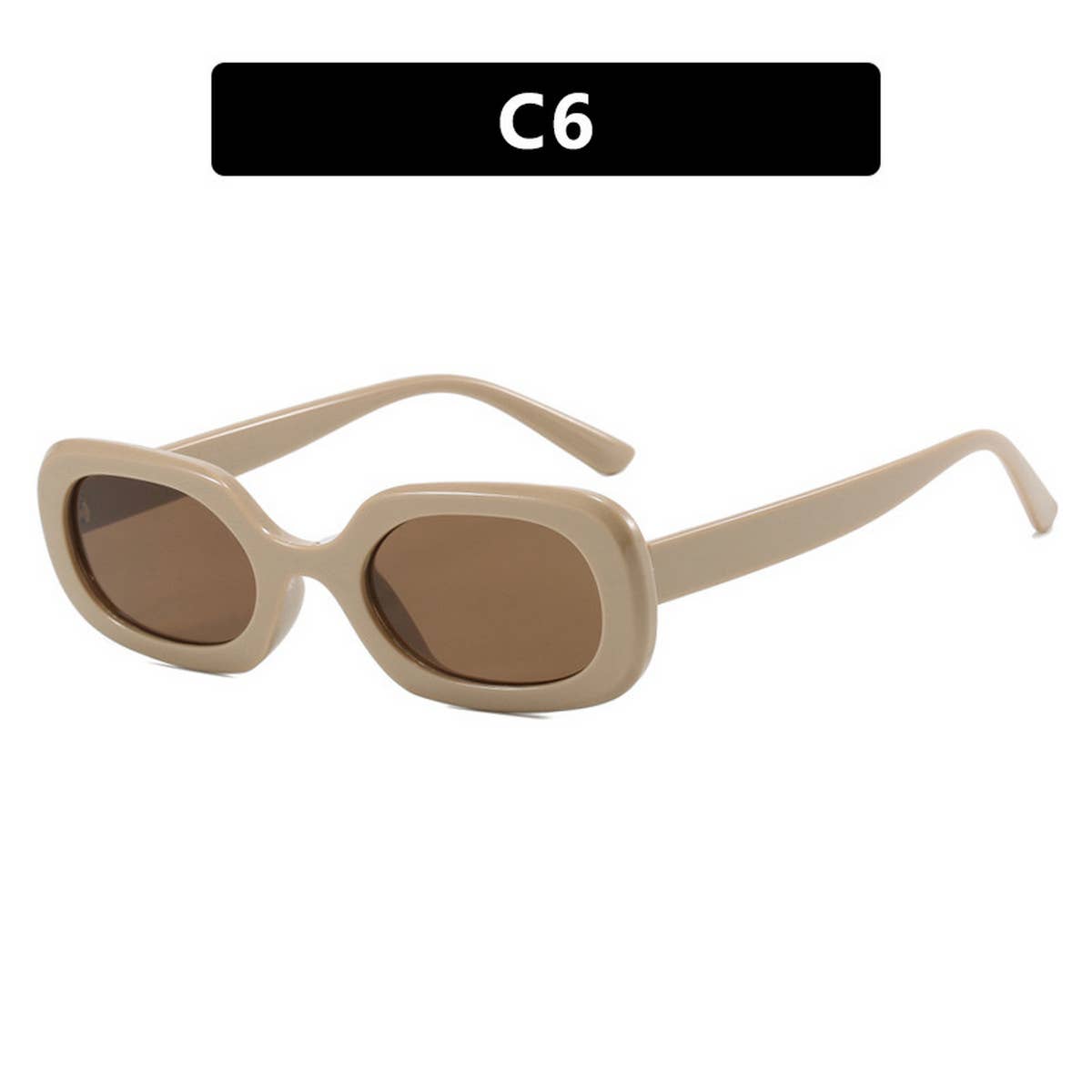 VINTAGE OVAL PLAID SUNGLASSES