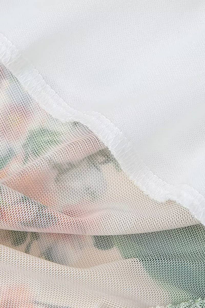 CWDHL0840_FASHIONABLE LAYERED PRINTED SUSPENDER DRESS