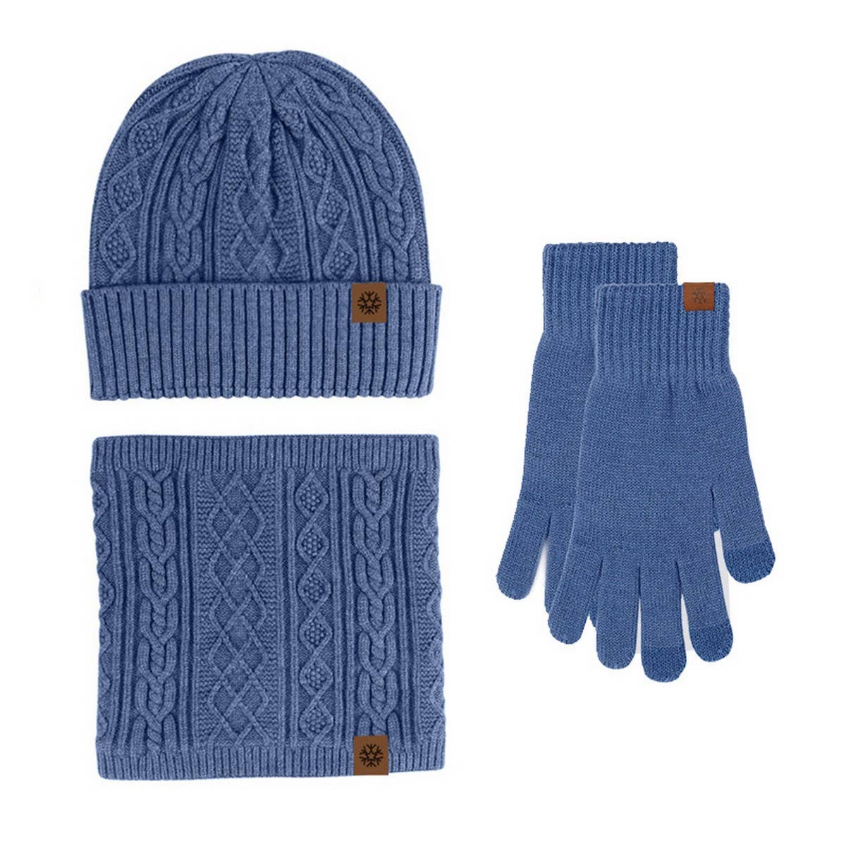 WINTER KNITTED PLUSH WARM WOOL THREE-PIECE SUIT