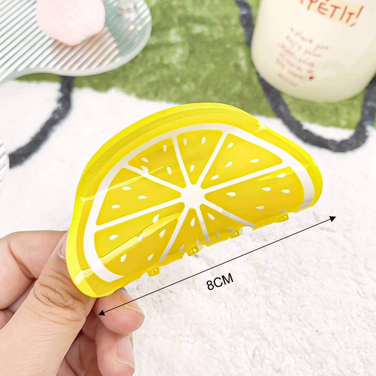 Cute Lemon Hair Claw for Girls, Shark Clip_CWAHA0385