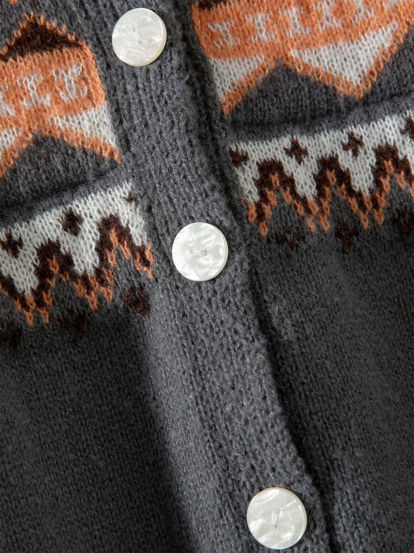 Color-blocking single-breasted knitted cardigan