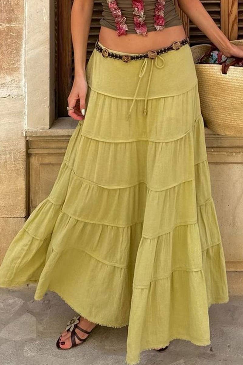 CWBLS0512_SUMMER HOLIDAY CASUAL STYLE A-LINE CAKE SKIRT