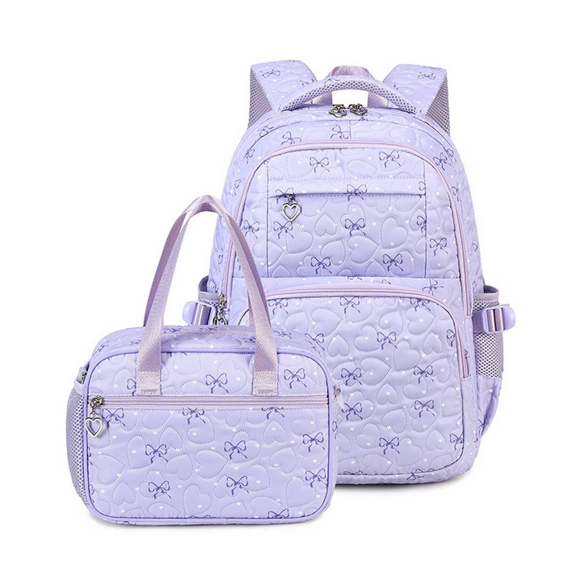 Backpacks for School Girls?“Heart Print 2-Piece Set_CWAB5393