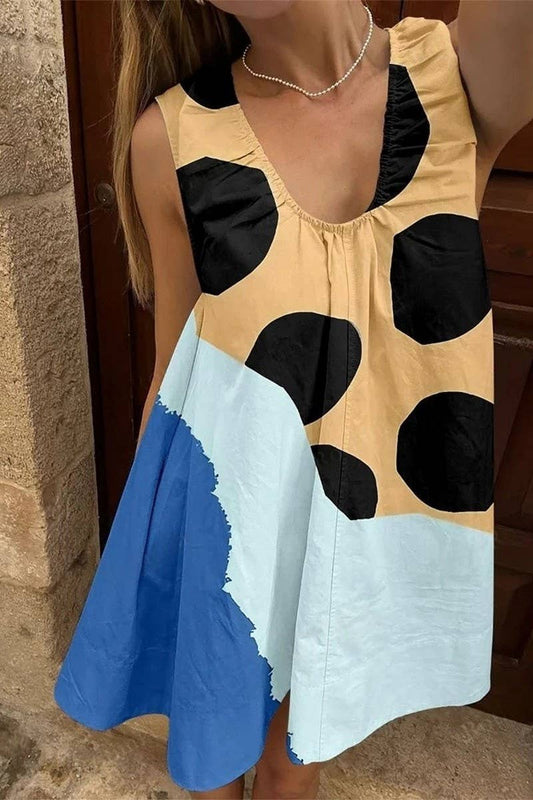 CWDSD10516_SLEEVELESS FLORAL PRINT VACATION DRESS