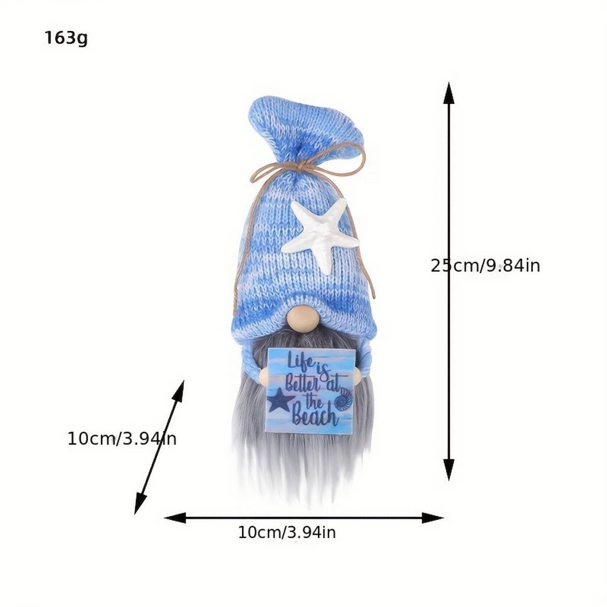 CWMM10343_KNITTED OCEAN PLUSH DOLL STARFISH GNOME DECOR