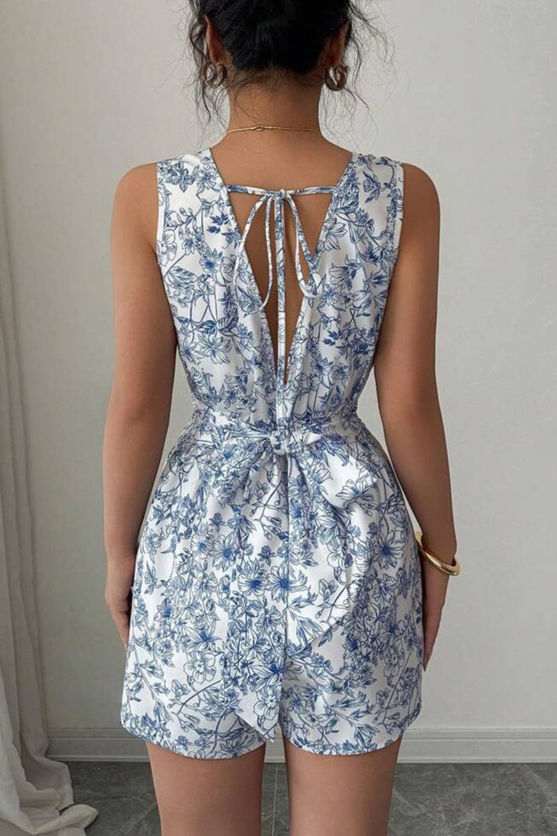 CWSBSSL0158_SUMMER FLORAL LACE-UP VEST JUMPSUIT