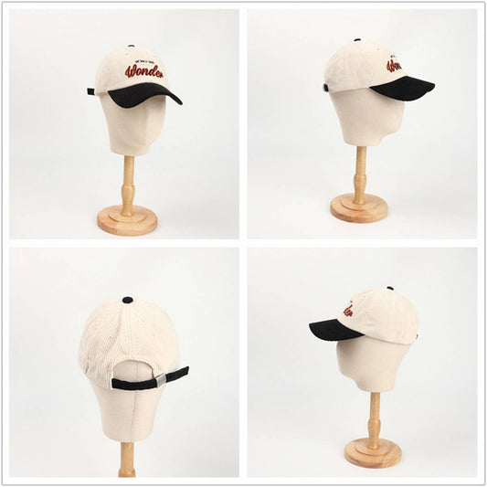 Corduroy Colorblock Baseball Cap - Unisex Hat CWAH1148