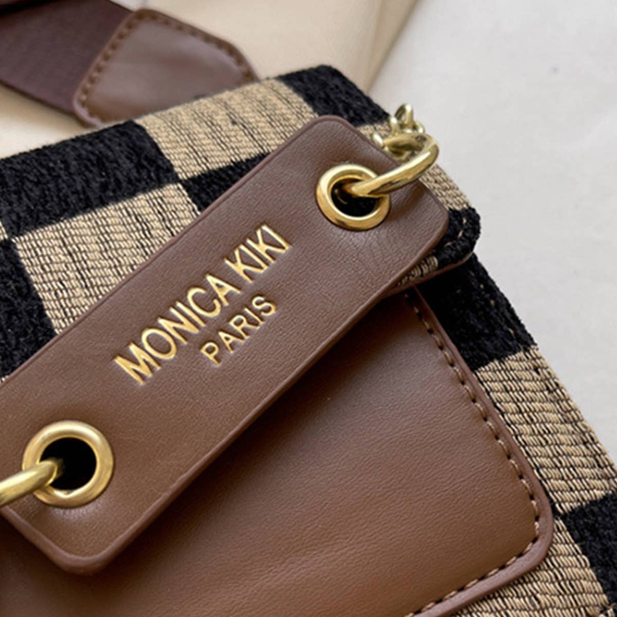 Trendy Checkered PU Crossbody Bag for Women_CWAB1545