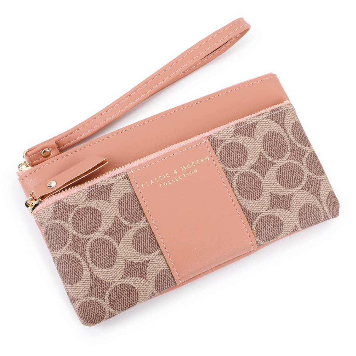 RETRO PRINTED LARGE CAPACITY ZIPPERED WALLET_CWAB1658