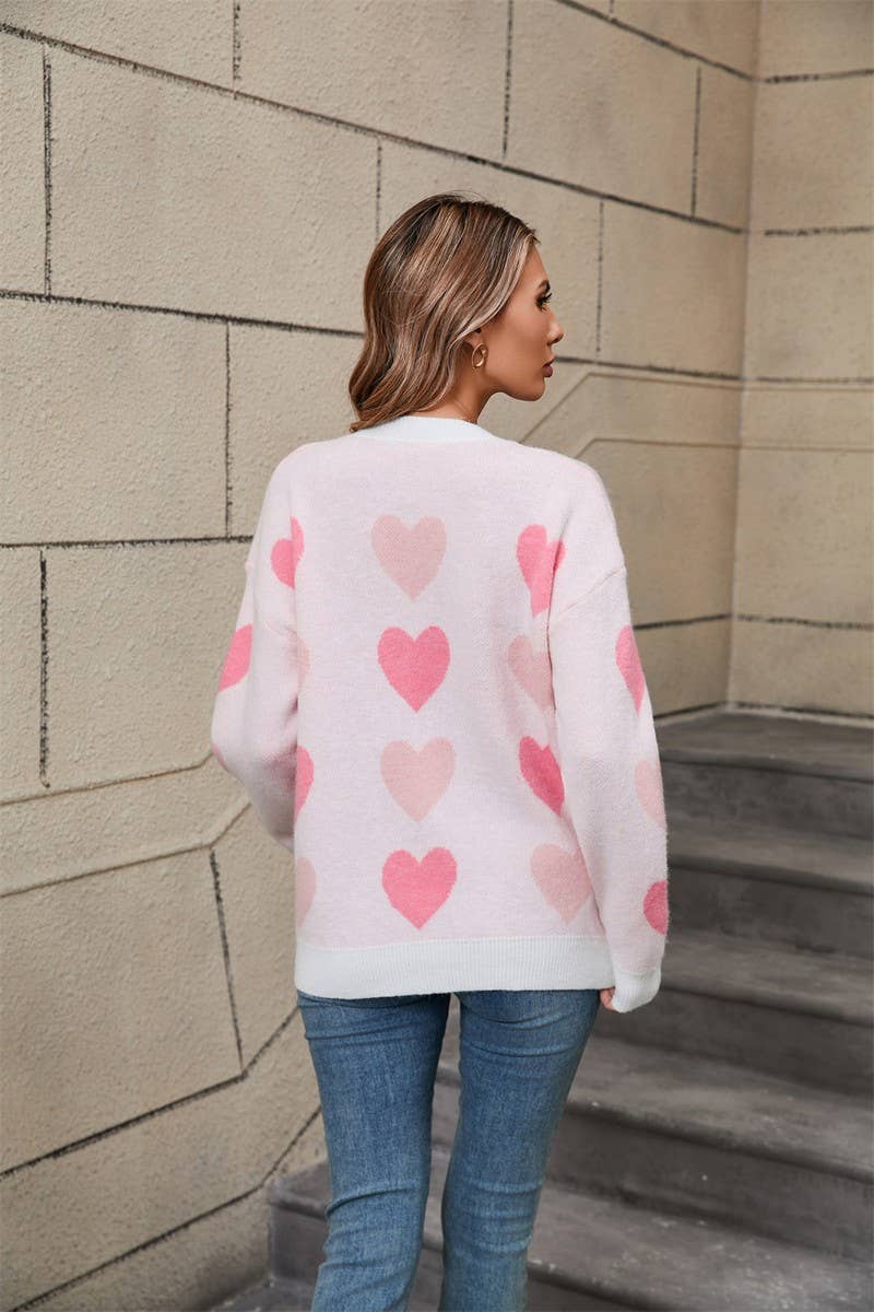 CWOSWL5783_LOVE VALENTINE'S DAY CREW NECK LOOSE SWEATER