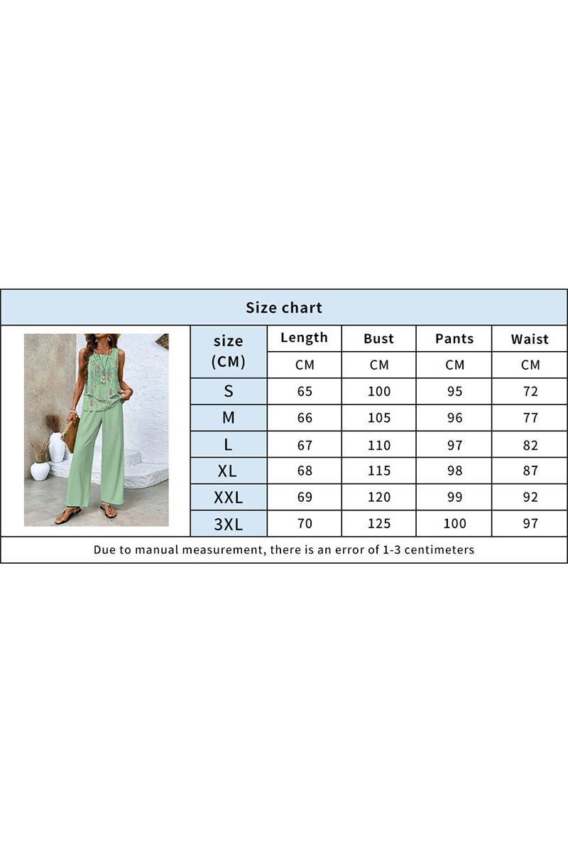 CWSS01313_SLEEVELESS DOUBLE-LAYER VEST AND PANTS SET