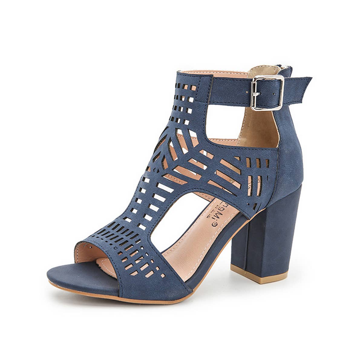 HOLLOW HIGH-HEELED SANDALS WITH THICK HEELS