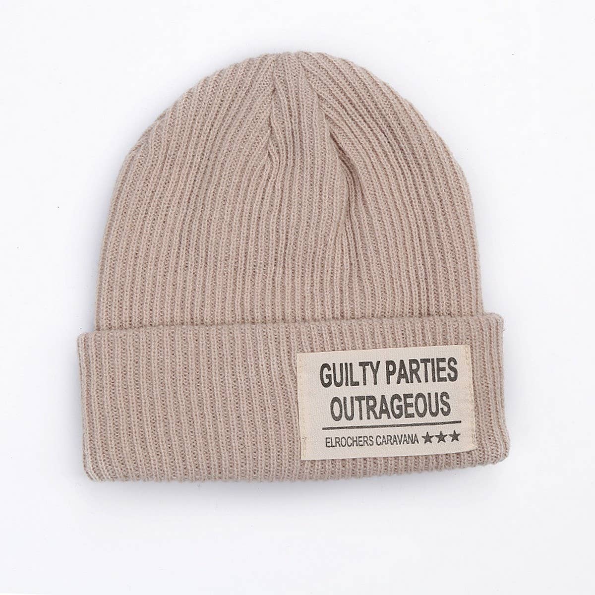 CWAH04358_GUILTY PATCH KNIT BEANIE WINTER WARM HAT