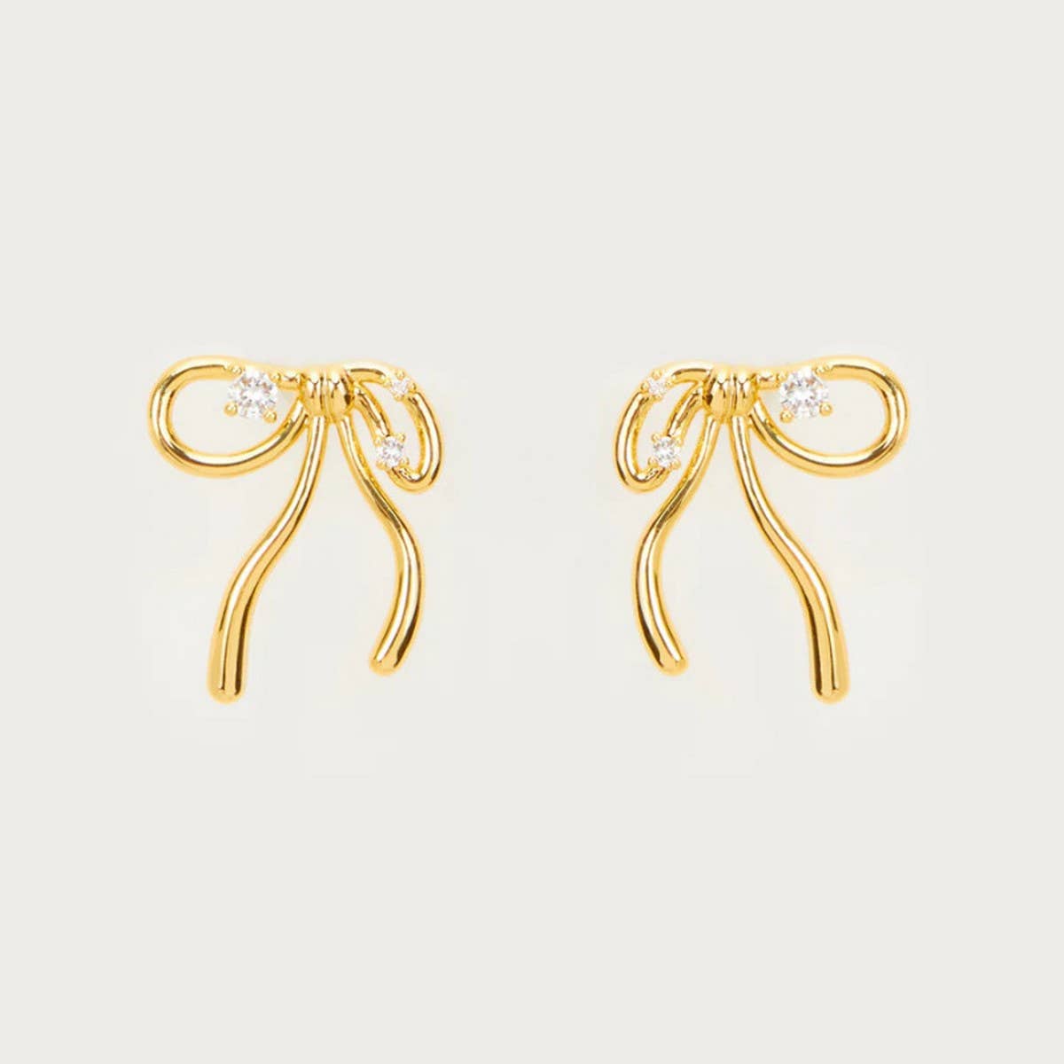 Fairy Bow Zircon Earrings Vintage Sweet Copper_CWAJE5086