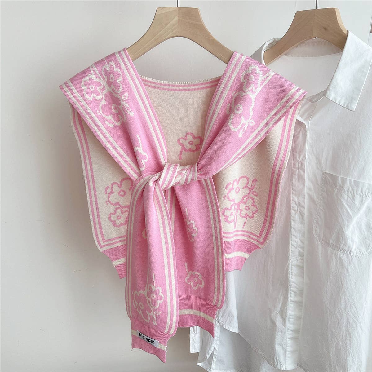 Floral Knit Shawl ? Light Cardigan Scarf for Women