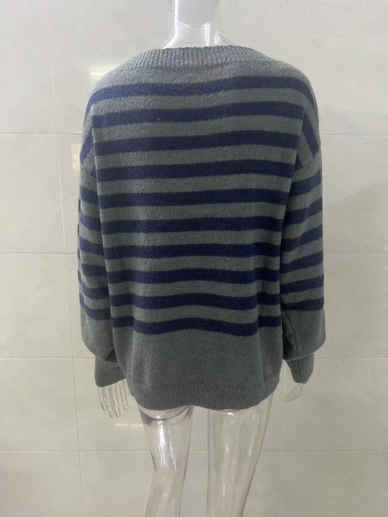 Casual, loose and laid-back striped sweater