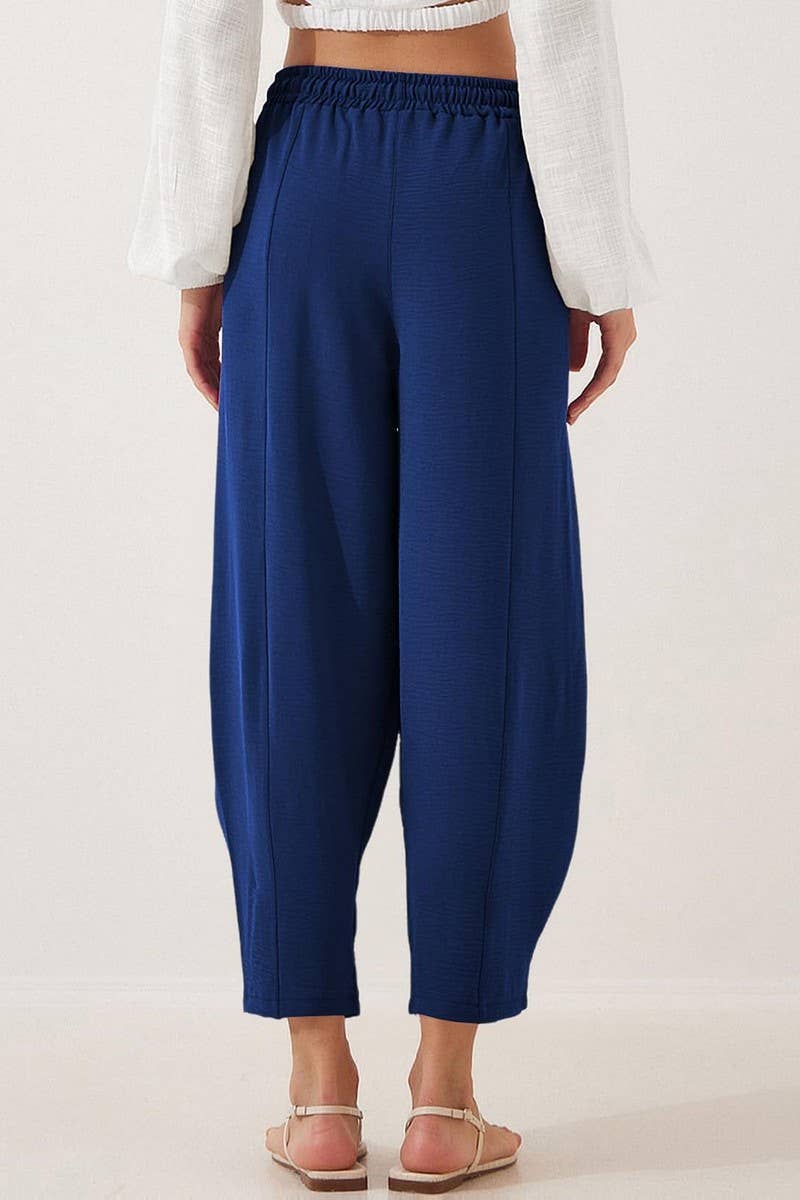 CWBLP01036_HIGH WAIST DRAWSTRING POCKET CROPPED PANTS