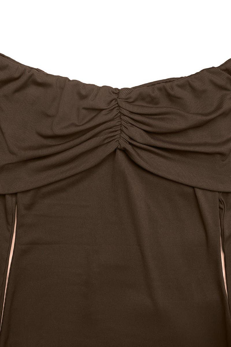 CWDMD6294_SOLID COLOR OFF SHOULDER SLIM DRESS