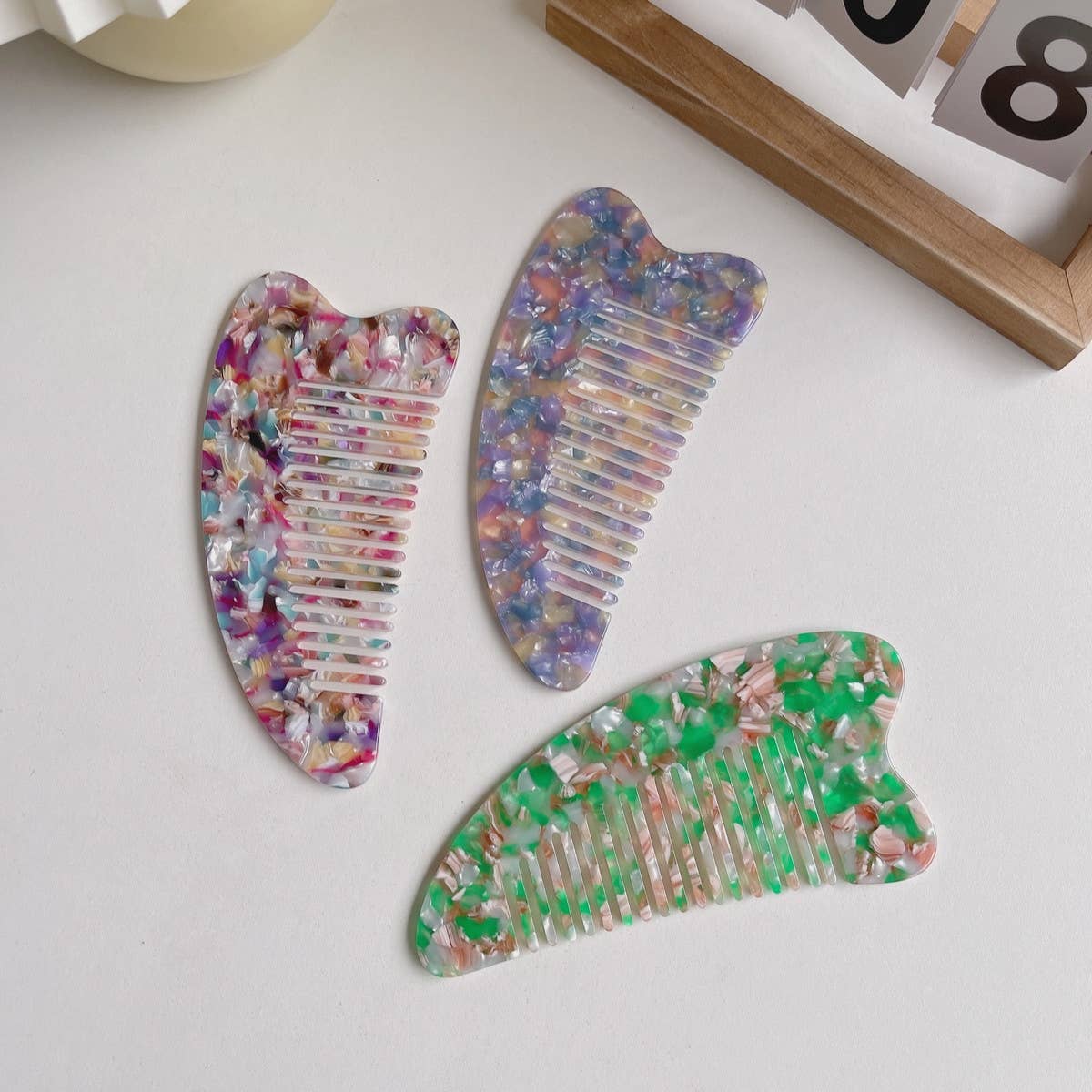FASHIONABLE HEART LARGE FINE TOOTH HAIR COMB